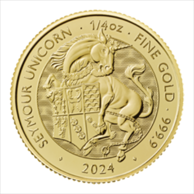 2024 1/4 OZ GOLD TUDOR BEASTS SEYMOUR UNICORN