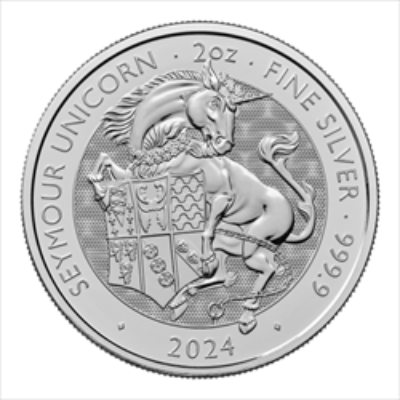 2024 2 OZ SILVER TUDOR BEASTS SEYMOUR UNICORN