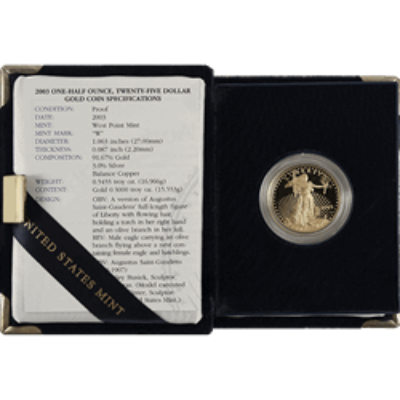 1/2 OZ AMERICAN GOLD EAGLE PROOF