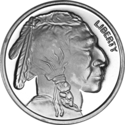 1 OZ SILVER ROUND BUFFALO