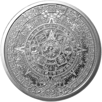 1 OZ SILVER ROUND AZTEC CALENDAR