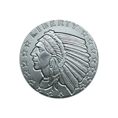 1/4 OZ SILVER ROUND INCUSE INDIAN DESIGN GOLDEN STATE MINT