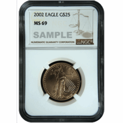 2002 1/2 OZ AMERICAN GOLD EAGLE NGC69