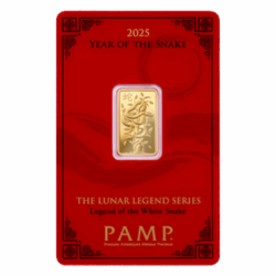 5 GRAM GOLD BAR PAMP LUNAR WHITE SNAKE